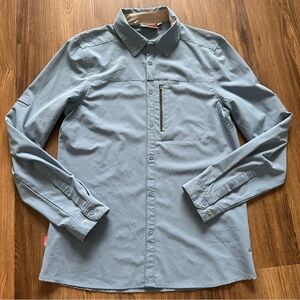 Craghoppers Men Insect Shield Long Sleeve Shirt Small Blue Snap‎ Front Nosilife